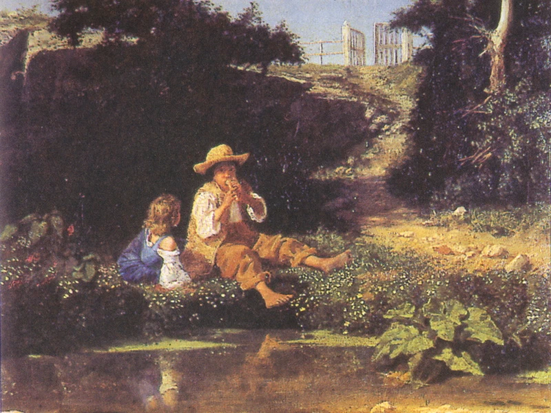 1841-Oreste Recchione - Pastorelli nel parco